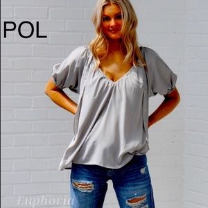 POL puff sleeve Gray Blouse size M